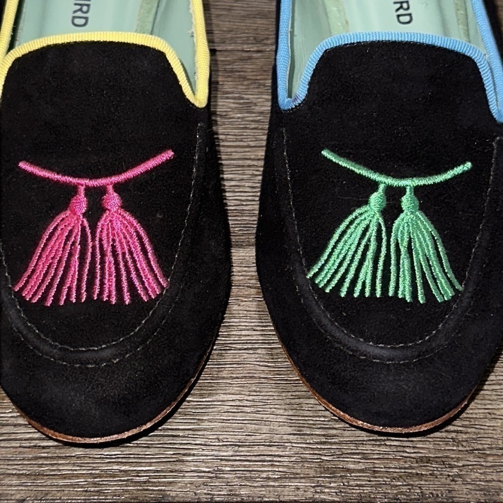 Blue Bird suede embroidered tassel loafers - Picture 4 of 10